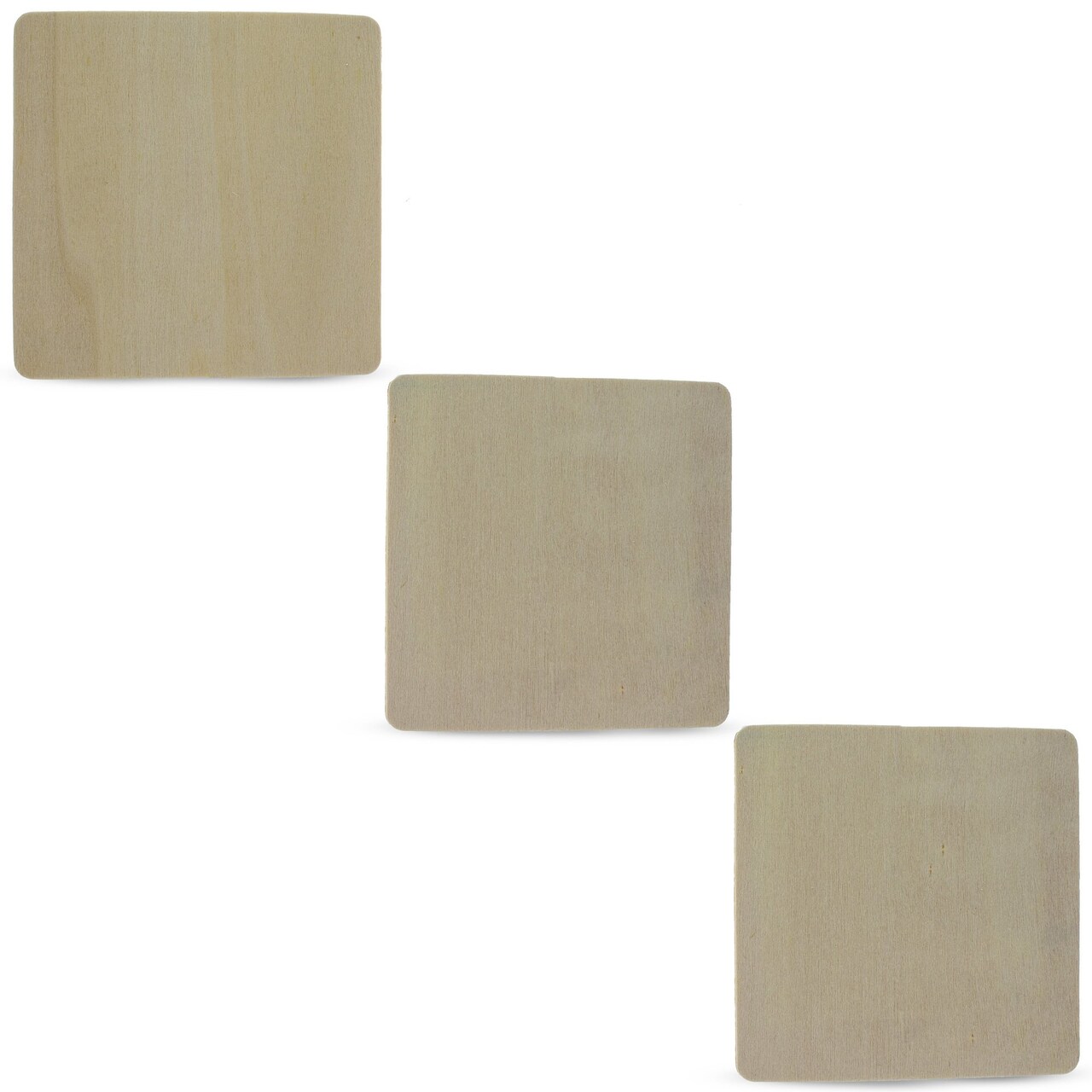 Unfinished Wooden Square Shapes Cutouts DIY Crafts 4 Inches